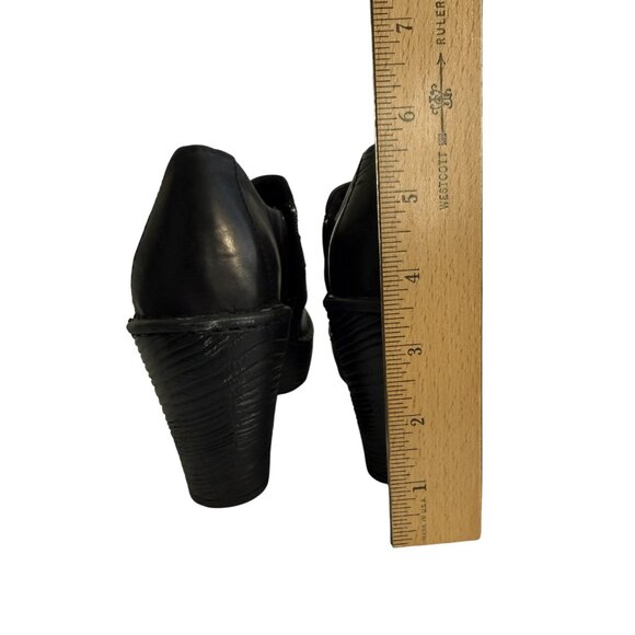 Born Onega Chunky Clogs Block Heels Harness Strap Black Leather Womens 6 - Picture 10 of 10